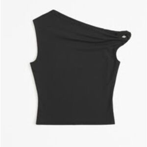 Black One-Shoulder Women's Top